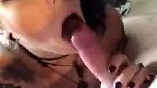 Teens sex video – naked slutty teen has a pierced tongue and screws