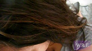 Ebony wife is cheating on her husband with a big black cock and gagging on it