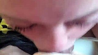 Cock fills girlfriend's mouthful of cum blonde