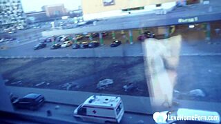 Blonde milf deepthroats and swallows cum on tits in pov homemade scene