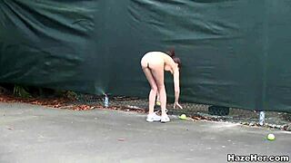 The sorority amateurs faced a challenging hazing ritual on the college tennis court