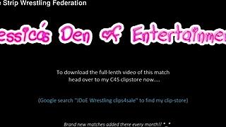 bra and panties strip-wrestling match ends with loser in nappy diaper - jezebel jones vs trixie blue may 2022