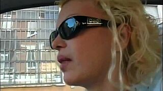 steamy car ride with a hairy blonde giving head