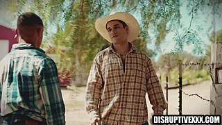 Black Cowboy Fucks White at Camp