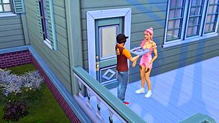 Nympho Orders Pizza, Fucks Delivery Guy in Sims 4 3D