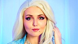 elsa has ice heart but hot pussy in close up solo blowjob and toy play