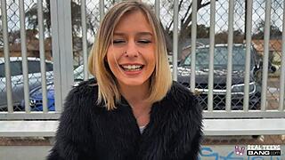 Blonde teen Marley Marley’s monster cock fuck and outdoor fingering