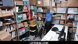 hey, jade amber got caught shoplifting and punished by big dicked security in the garage