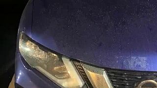 Candid Feet Masturbation Caught in Public Car