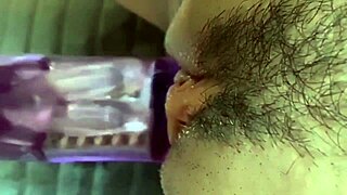 Housewife Spreads Her Pussy Wide with Dildo While Waiting for a Big Cock. She Masturbates Intensely at Home.