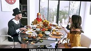 Adult porn stepfamily fucks crazy for Thanksgiving