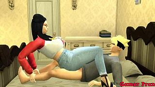 Naruto Hentai: Sarada and Tsunade in Wild Threesome Action