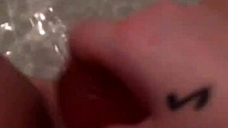 bbw amateur dildo play in steamy bathtub