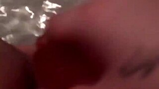 bbw amateur dildo play in steamy bathtub