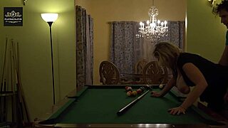 Hot Milf Wife: Hard Handling or Huge Tits Rocking on Pool Table?