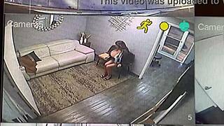 Oh no, big tit milf secretary caught masturbating on webcam at work!