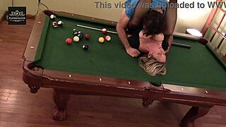 Hot Milf Wife: Hard Handling or Huge Tits Rocking on Pool Table?