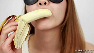 asian women lick bananas