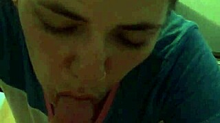 Smoking whore performs deepthroat blowjob and swallows during face fucking