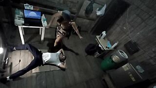 My military stepsister came home horny after months away. We ended up screwing hard on the floor.