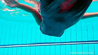 shaved cutie nata szilva plays mermaid in bikini at the pool and beach