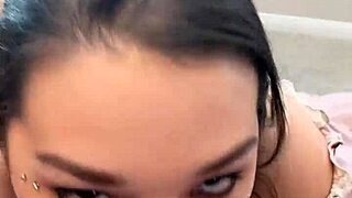 just a shy facial - lynn's smiling face covered in cum