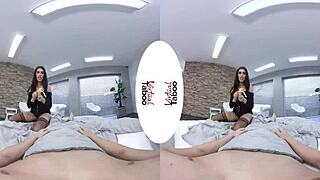 Taboo Brunette Gives Blowjob And Handjob In Bed