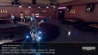 Aria Genesis topless dance shakes cyberpunk stripclub in hentai game