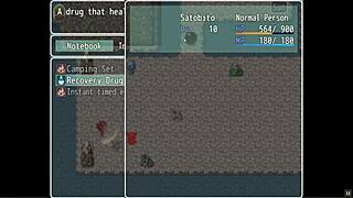 yuka scatters shards of yokai pornplay hentai game ep 4, stripping in front of a pervy stranger with huge boobs