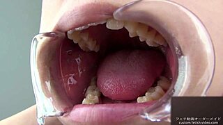 teeth fetish with wet tongue play