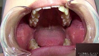 teeth fetish with wet tongue play