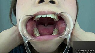 teeth fetish with wet tongue play