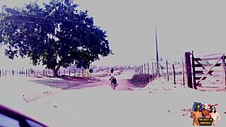 Two Tattooed Women Ride Big Asses On Motorcycle For Oral Creampie