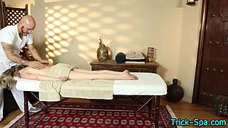 Busty blonde teen receives detailed massage on hidden cam