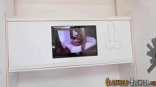 buxom dick licking milf gets fucked with tattoo and big cock in interracial creampie