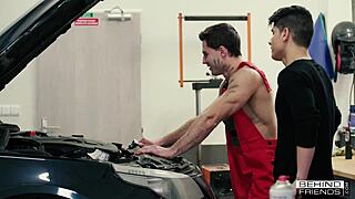 Mechanic slams raw cock in tight hole! 😈