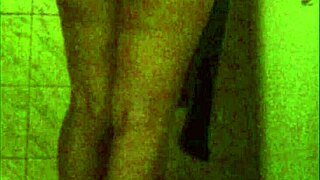 Ebony babe spied in shower with perfect ass