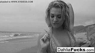 Hot Dahlia Gets Naughty and Squirts on Beach