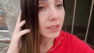 louquinha is masturbating me and making me squirt on the terrace, wanting to do a video call with fingering and orgasm