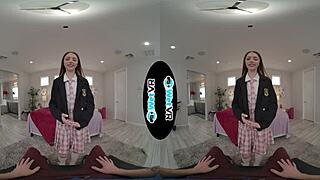 Cute redhead creamed by huge cock in VR