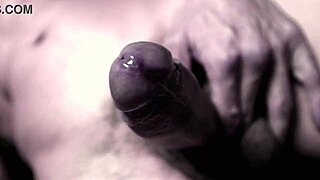 Intense close-up of big beautiful latina cock. Solo massage action unfolds.