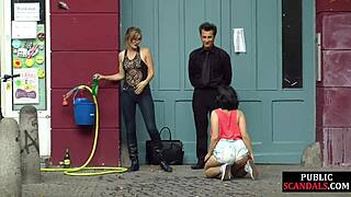 Busty german humiliated publicly before riding cock?