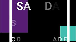 Wife sitting on endowed black friend, she laughs.