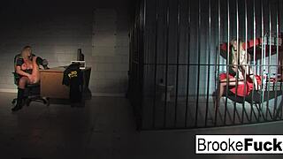 brooke brand banner plays cop and inmate in one scene
