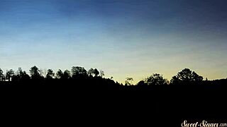 man, this slutty teen babe got drilled doggystyle outdoors! her classy fantasy just came true!