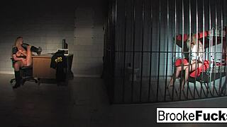 brooke brand banner plays cop and inmate in one scene