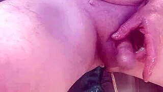 Lactating Solo Girl Uses XXL Dildo for Milk Play in Intense Session