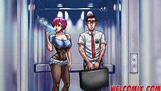 Suggestive Fucking Scene With Hot Rocker And Nerd Stallion In Anime Style.