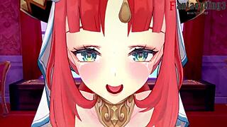 Nilou dances then rides in cowgirl and missionary sex genshin impact redhead big tits!