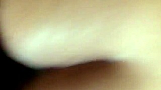 black chick with fat ass and pussy gets creamy on the dick, her curves contrasting the intense action